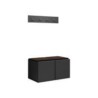 GARDEROBEN-SET Orion VI - Graphitfarben/Braun, Holzwerkstoff/Kunststoff (84/42/46cm) - MIRJAN24