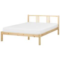BETT mit Lattenrost 140x200 cm Heller Holzfarbton Vannes - Hellbraun, Holz (140/200cm) - Beliani