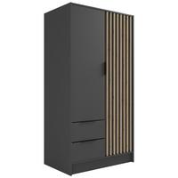 KLEIDERSCHRANK NELIA - 120 cm - Schwarz/Eiche Artisan, Holzwerkstoff (102/200/51cm) - ALTDECOR