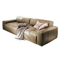 LEDERSOFA MIT SITZTIEFENVERSTELLUNG PALACE Grün Leder Relaxfunktion - Olivgrün/Grün, Leder (298/74/120cm) - KAWOLA