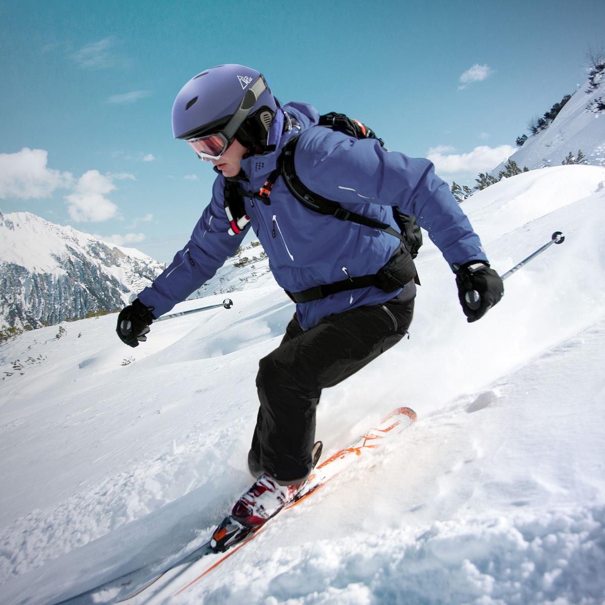 SKIHELM für Herren und Damen Snowboardhelm robust Blau M 55-58 cm - Blau, Kunststoff (29/23cm) - ECD-Germany