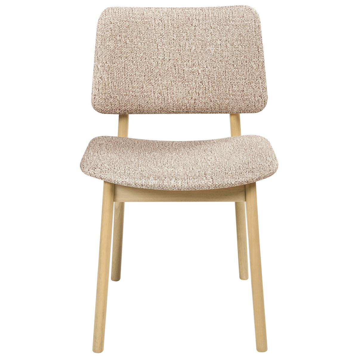 ESSZIMMERSTUHL 2er-Set Bouclé Hellbraun/Taupe Blane - Taupe, Holz (48/79/52cm) - Beliani