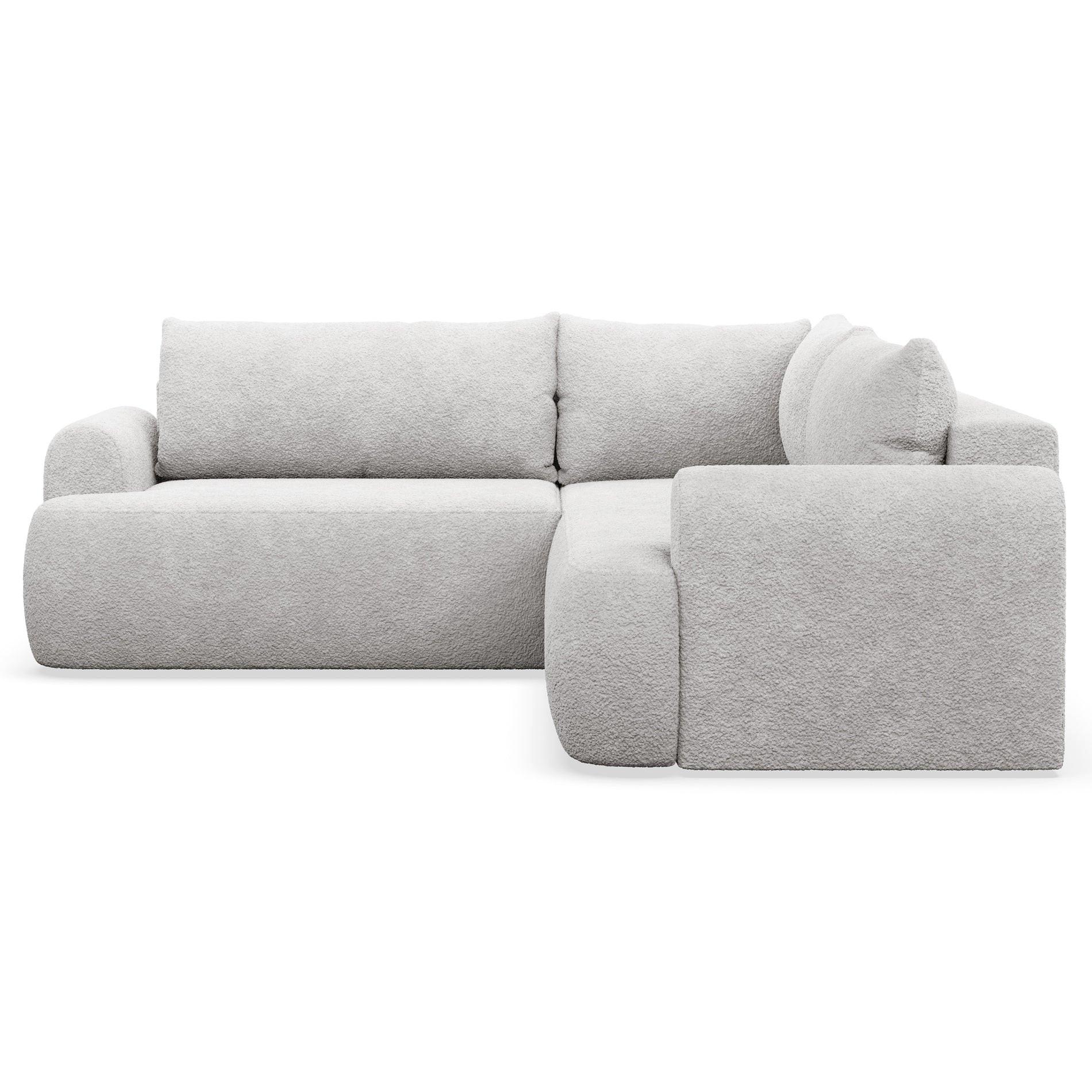 ECKSCHLAFSOFA Ovo HELLGRAUER STOFF universell MIT BETTKASTEN - Hellgrau/Schwarz, Kunststoff/Textil (245/245cm) - Selsey