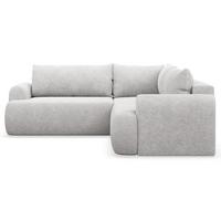 ECKSCHLAFSOFA Ovo HELLGRAUER STOFF universell MIT BETTKASTEN - Hellgrau/Schwarz, Kunststoff/Textil (245/245cm) - Selsey