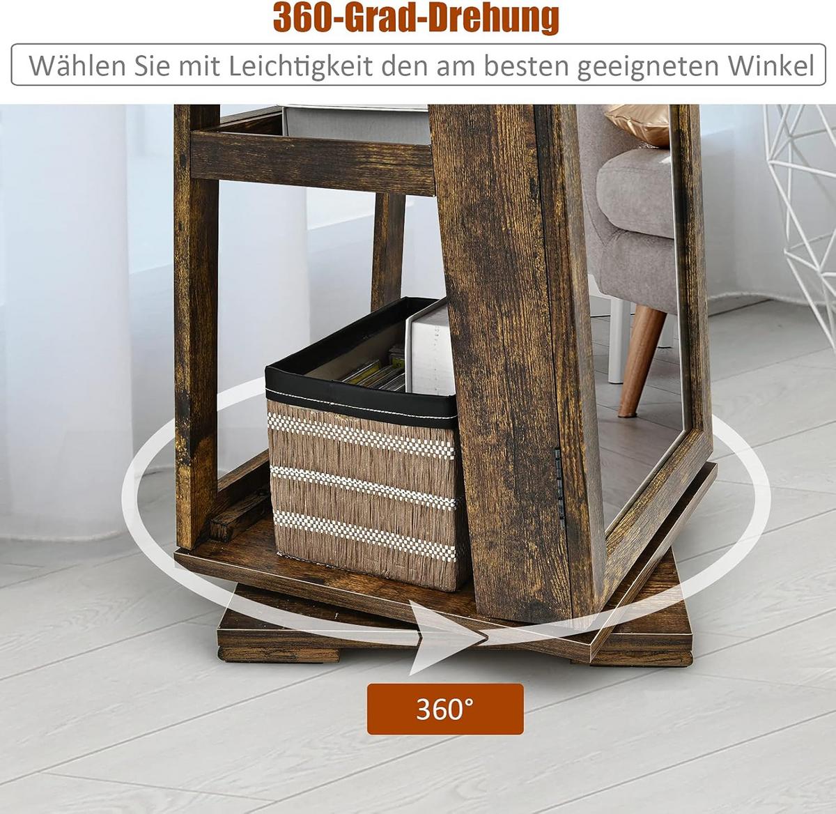 SCHMUCKSCHRANK 161cm Braun - Braun, Holz (39/161/39cm) - COSTWAY