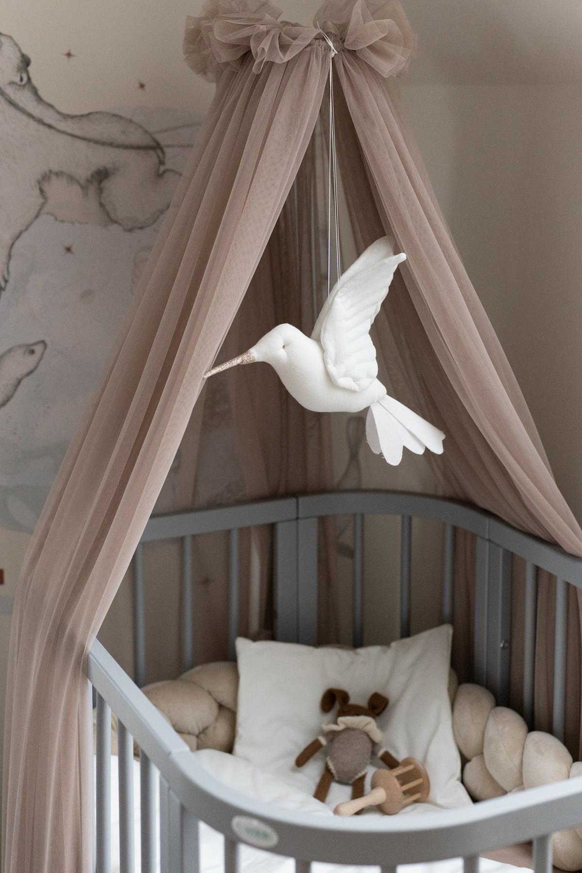 BABY Betthimmel Baldachin mit Himmelstange - Taupe, Textil - waldin