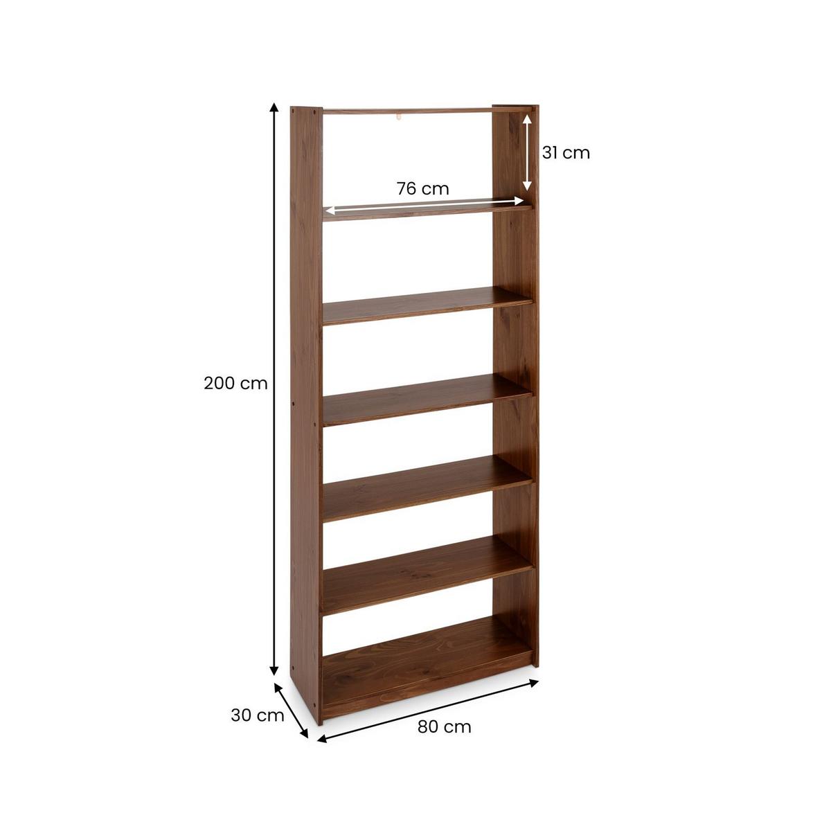STANDREGAL STANDREGAL Kastanie - Kastanienfarben, Holz (80/200/30cm) - IDIMEX