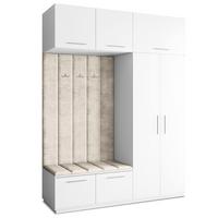 GARDEROBENSCHRANK REMA 180/240/60 cm Modern Weiß - Beige/Weiß, Holzwerkstoff (180/240/60cm) - MASSENO