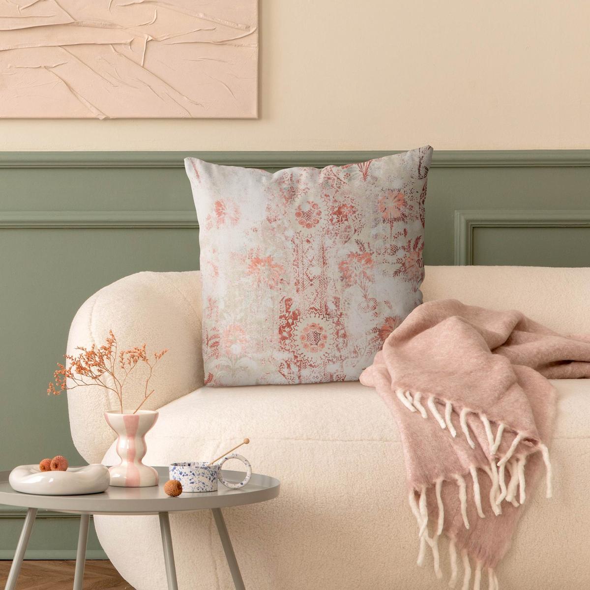 DEKOKISSEN Antike Shabby Barocktapete II 40/40 cm - Rot, Textil (40/40/10cm) - Bilderwelten