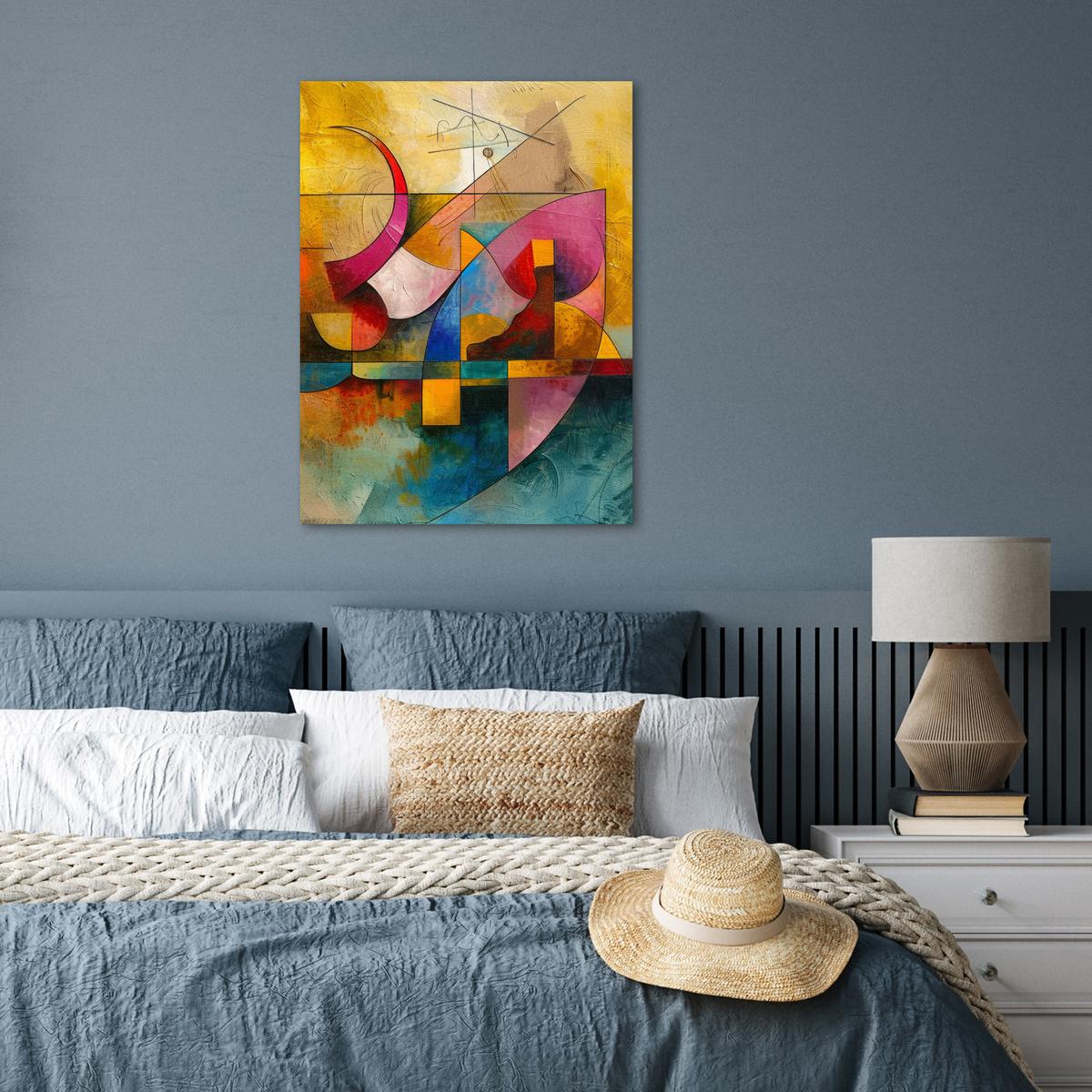 POSTER Kunst - Abstrakt - Modern Deko Wohnzimmer 60x80 cm - Gelb, Papier (60/80/0.1cm) - MuchoWow