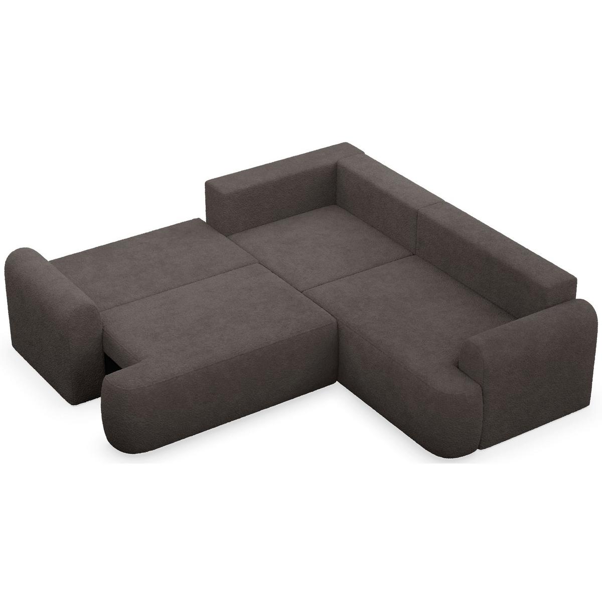 ECKSCHLAFSOFA Ovo TAUPEFARBENER STOFF universell MIT BETTKASTEN - Graubraun/Schwarz, Kunststoff/Textil (245/245cm) - Selsey
