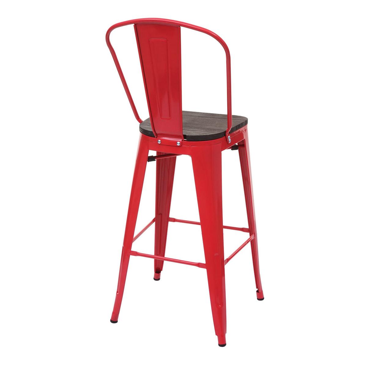 BARHOCKER INKL. HOLZ-SITZFLÄCHE Rot - Rot, Holz (50/117/45cm) - MCW