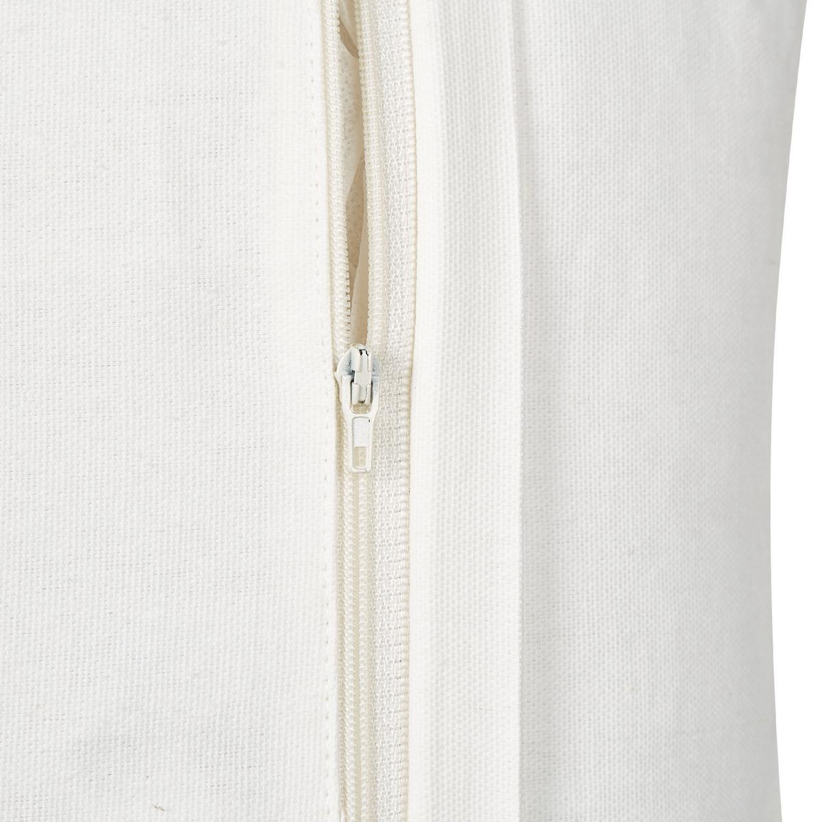 DEKOKISSEN 2er-Set Cremeweiß 45/45 cm Scirpus - Gelb/Weiß, Textil (45/45cm) - Beliani