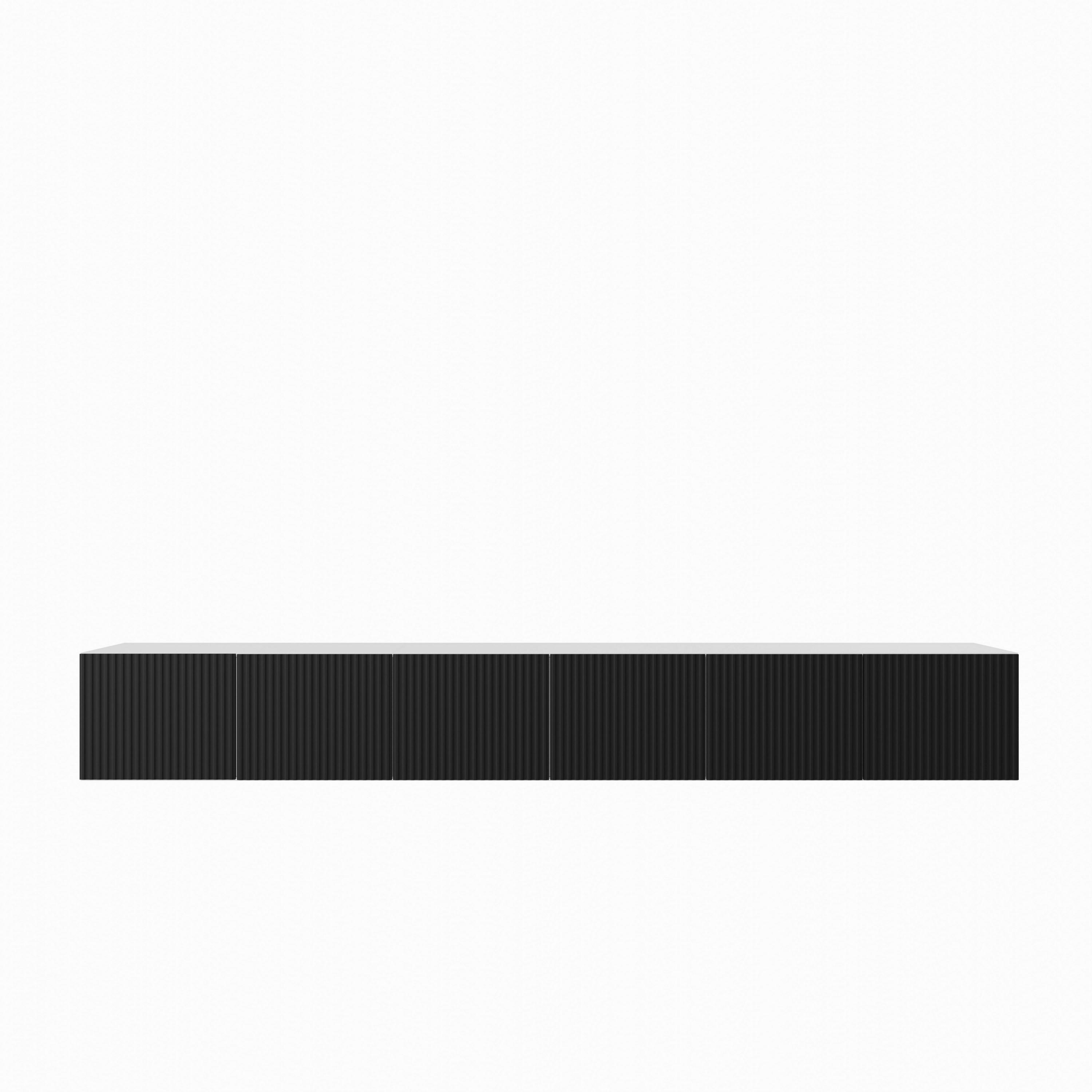 LOWBOARD VAREN 300/41/40 cm, Hängender TV-Schrank Weiß / Schwarz - Schwarz/Weiß, Holzwerkstoff (300/41/40cm) - MASSENO