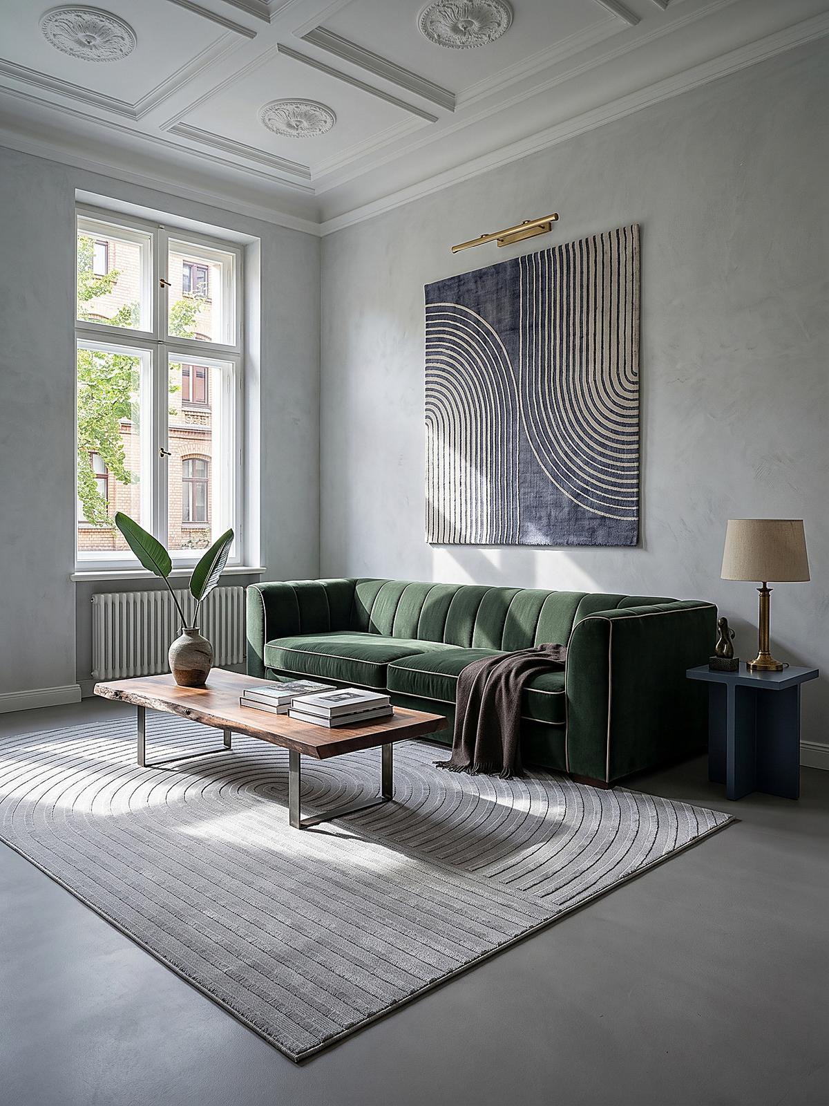 TEPPICHLÄUFER Geometrisch ERESMA Polyester Grau 80 x 300 cm - Grau, Textil (80/300cm) - KADIMA DESIGN