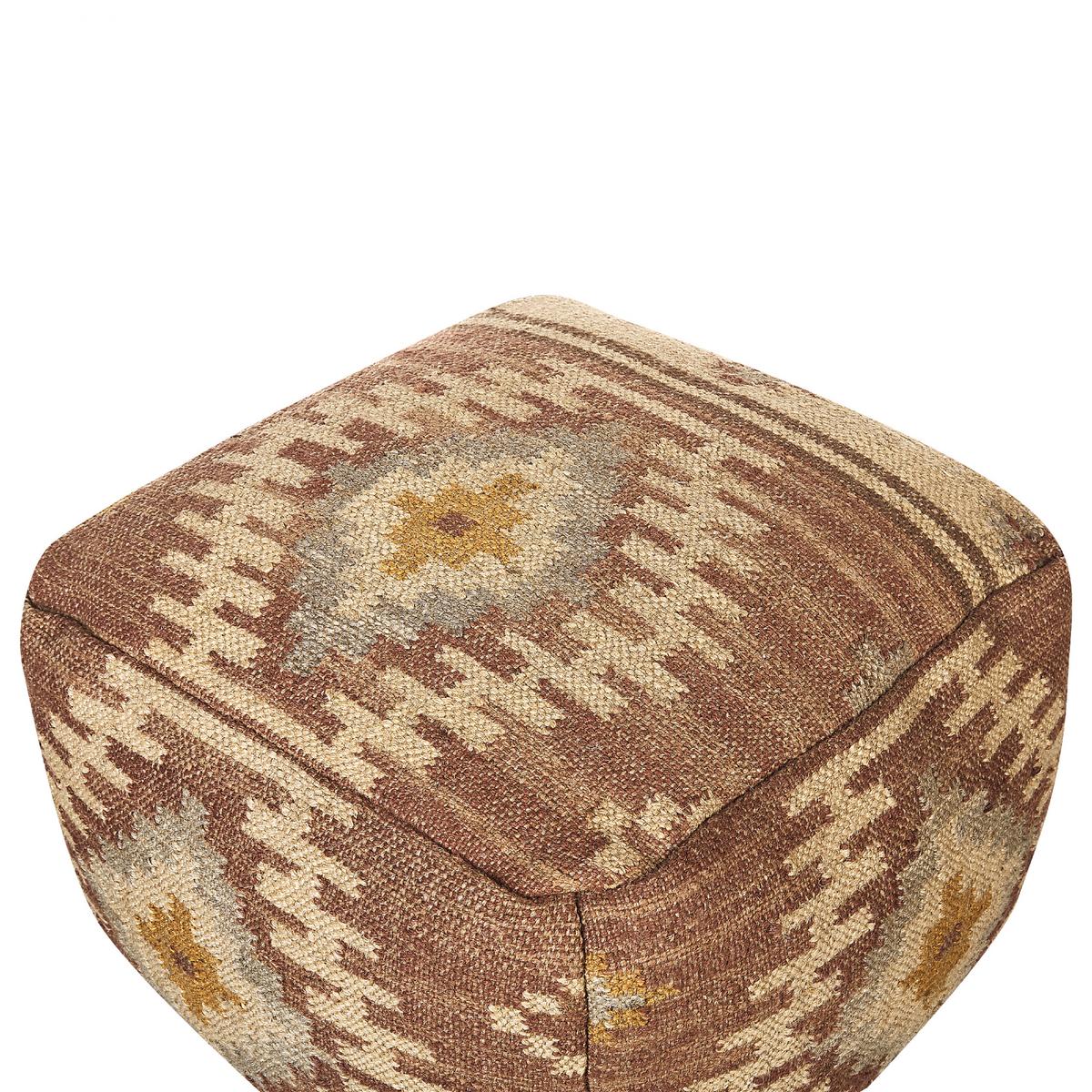 POUF Beel 50/50/30 cm - Rot, Naturmaterialien (50/30/50cm) - Beliani