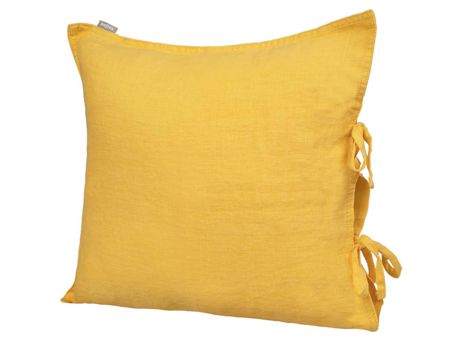 KISSENBEZUG reines Leinen zitronen-gelb 40/40 cm - Gelb, Naturmaterialien (40/40cm) - beties Heimtextil
