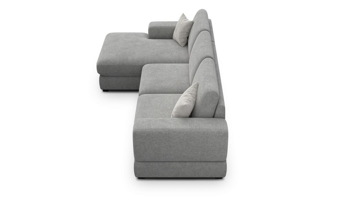 ECKSOFA OTTO 4-Sitzer, grau - Schwarz/Grau, Holz/Textil (279/159cm) - Wozimo