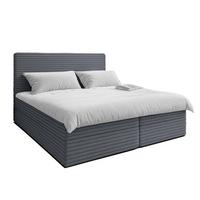BOXBETT SEVDAYLA 140x200 cm mit Bettkasten und Matratze - Grau + TOPPER - Schwarz/Grau, Holz/Holzwerkstoff (140/200cm) - AX Living