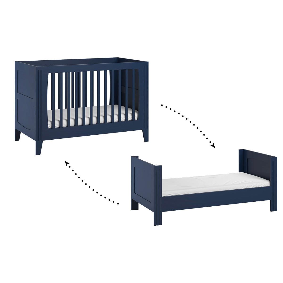 BABYZIMMER 2-teilig Milenne Blau - Blau, Holzwerkstoff (144/80/75cm) - Petits-meubles