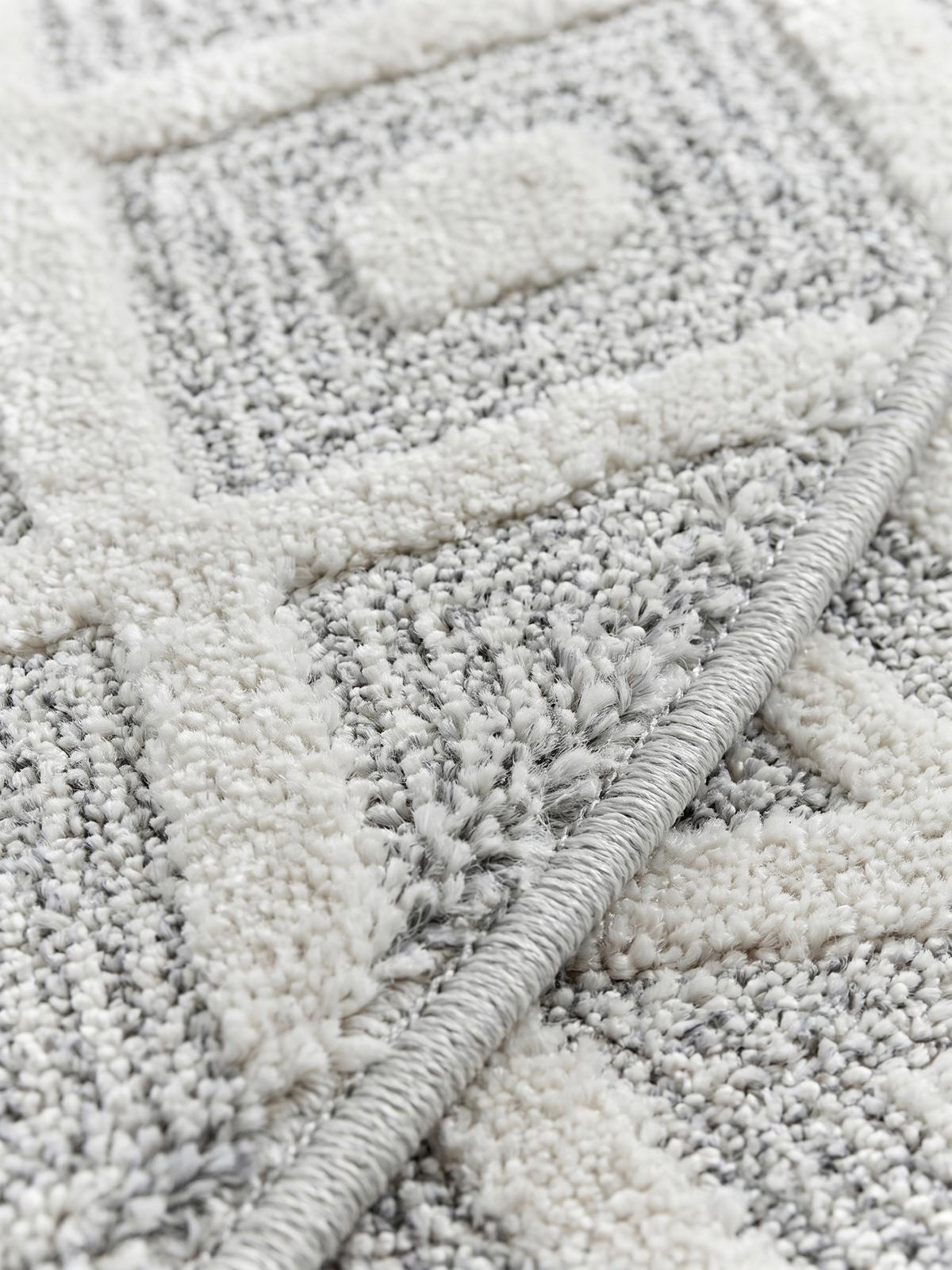 TEPPICH Hochflor EISACK in Grau, geometrisch, aus Polypropylen, Ø 200 cm - Grau, Textil (200/200cm) - KADIMA DESIGN
