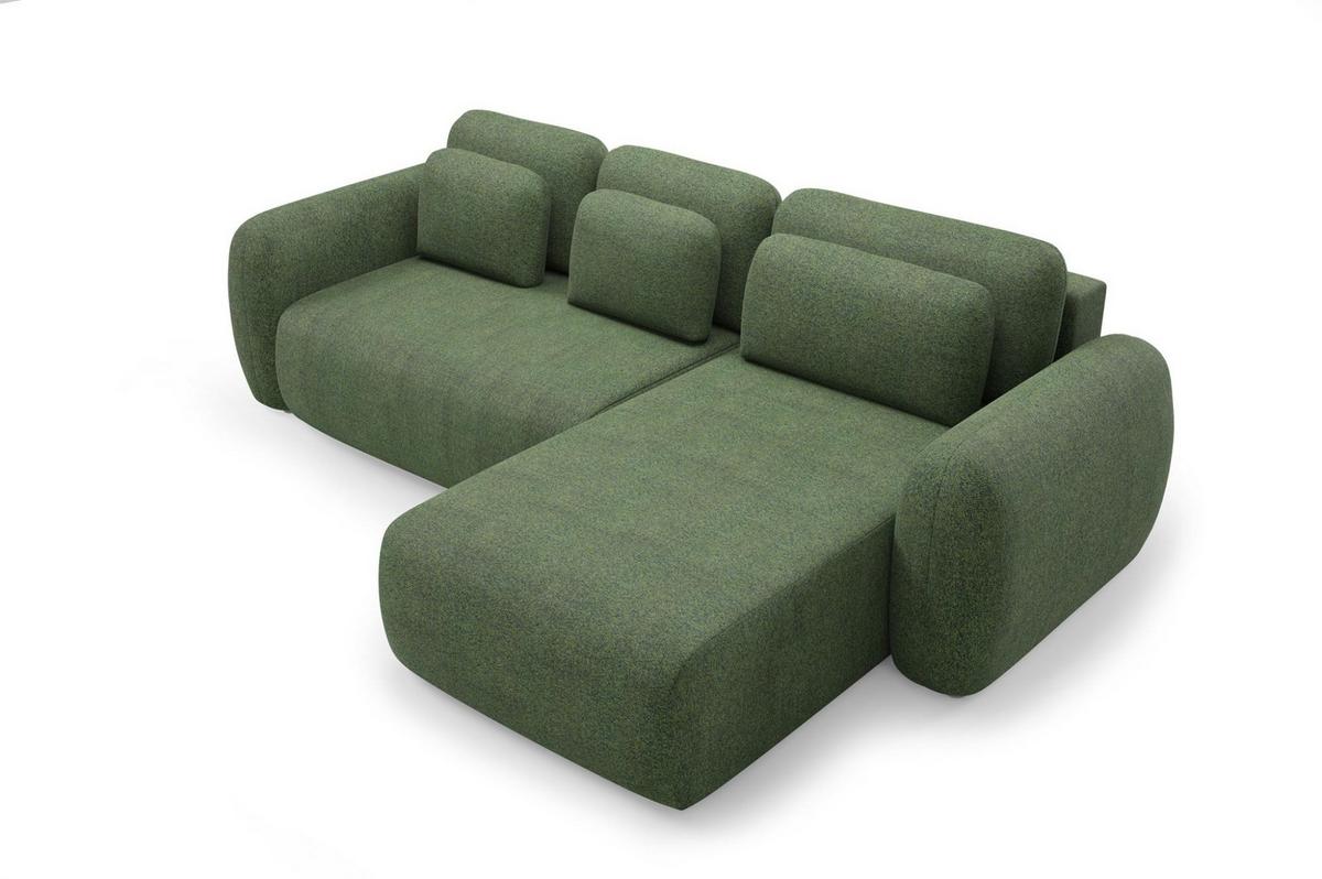 ECKSOFA Gaston Mit Schlaffunktion - Grün, Holzwerkstoff/Textil (304/190cm) - Fun Möbel