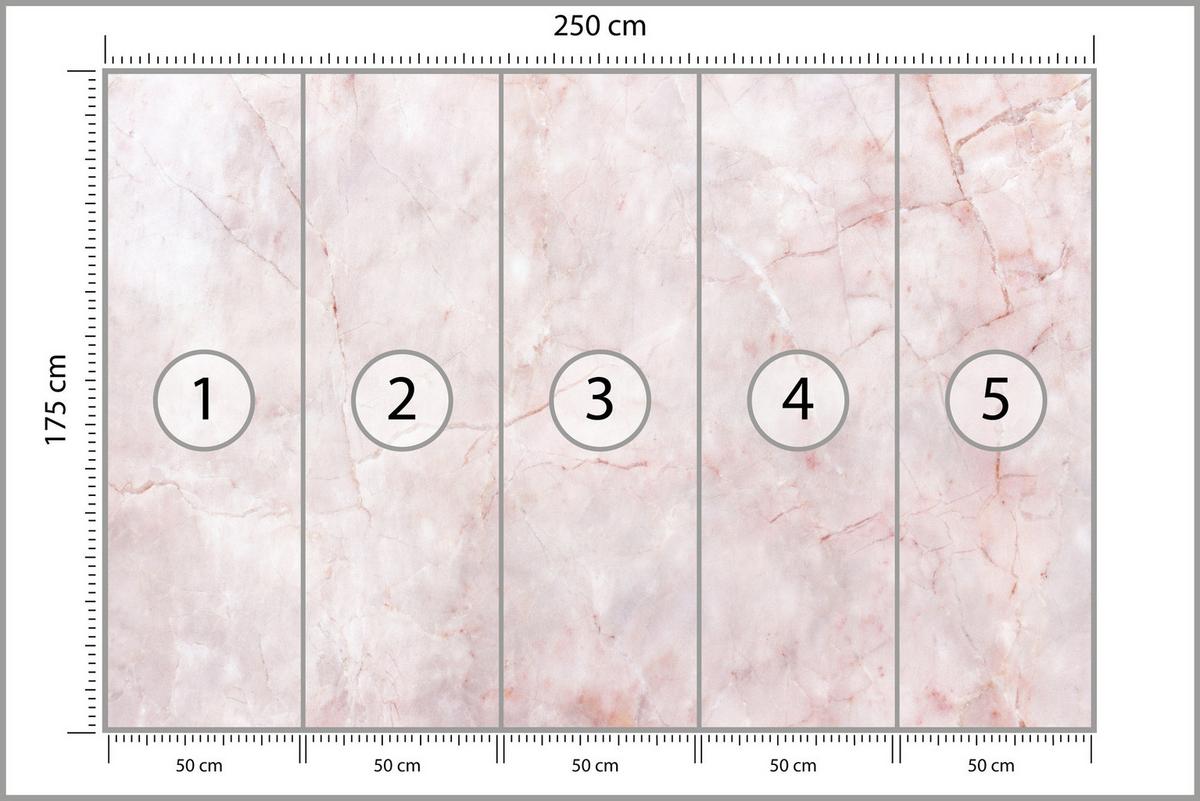 FOTOTAPETE Rosa Marmor Abstraktion Moderne Muster 250x175 - Rosa, Papier (250/175cm) - Muralo