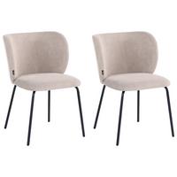 ESSZIMMERSTUHL 2er Set Stoff Taupe Calera - Taupe, Textil/Metall (56/78/60cm) - Beliani
