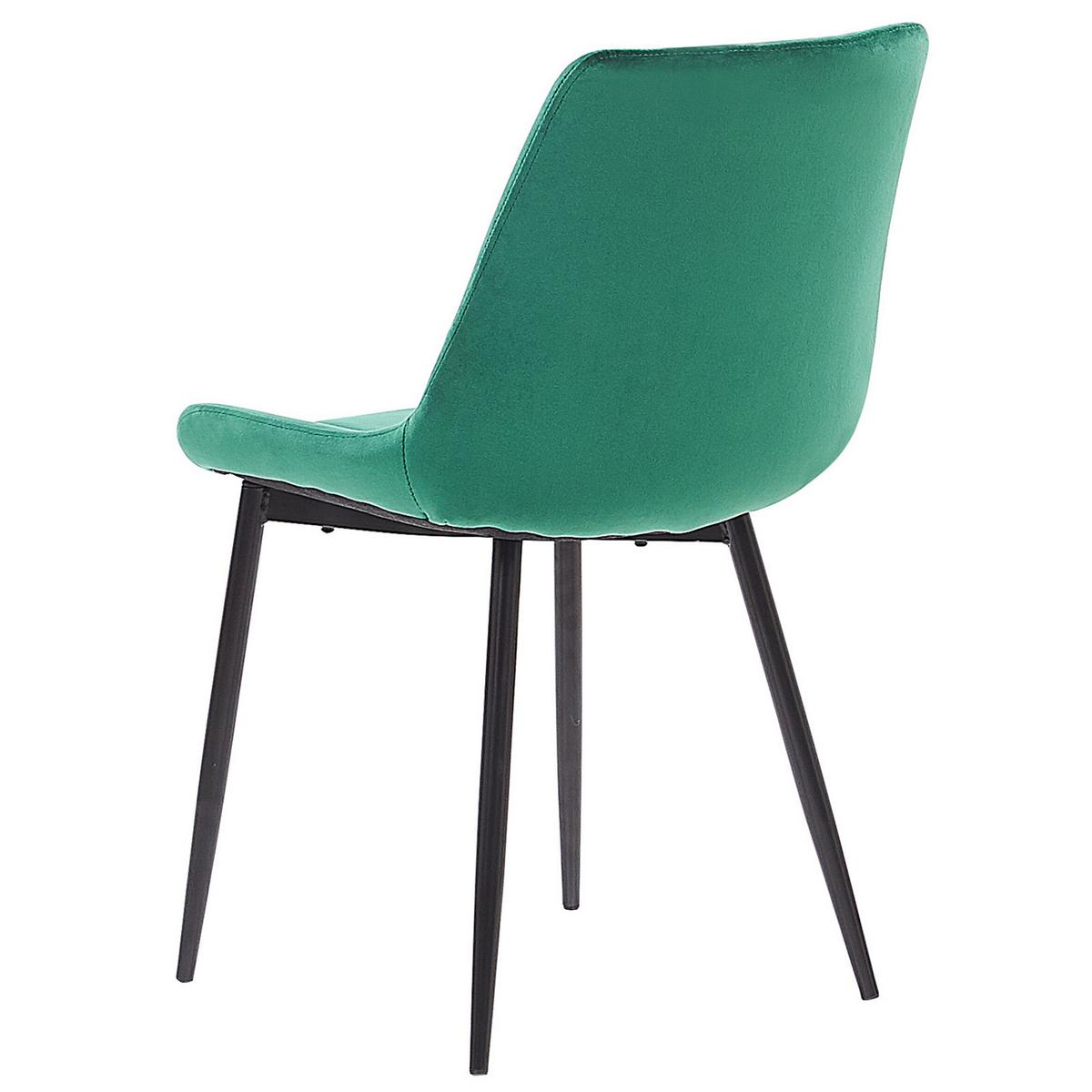 ESSZIMMERSTUHL 2er-Set Samtstoff Grün Melrose - Grün, Textil/Metall (51/82/59cm) - Beliani