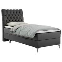 BOXBETT MILEN 90/200 Dunkelgrau Kunstleder - H4 - Links Seite - Dunkelgrau, Holz/Textil (90/200cm) - MKS
