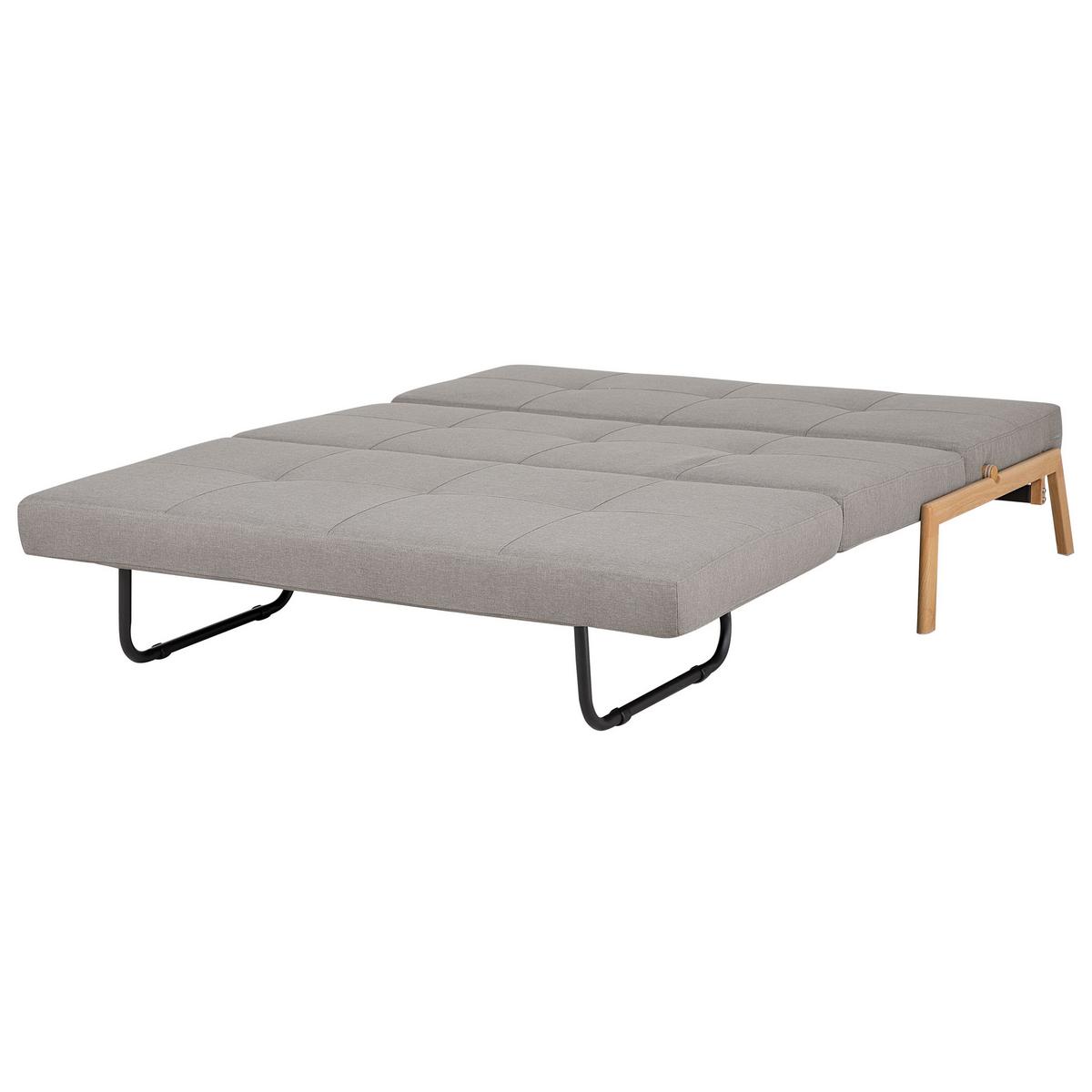 2-SITZER-SCHLAFSOFA Polsterbezug Hellgrau Edland - Hellgrau, Textil (152/76/92cm) - Beliani