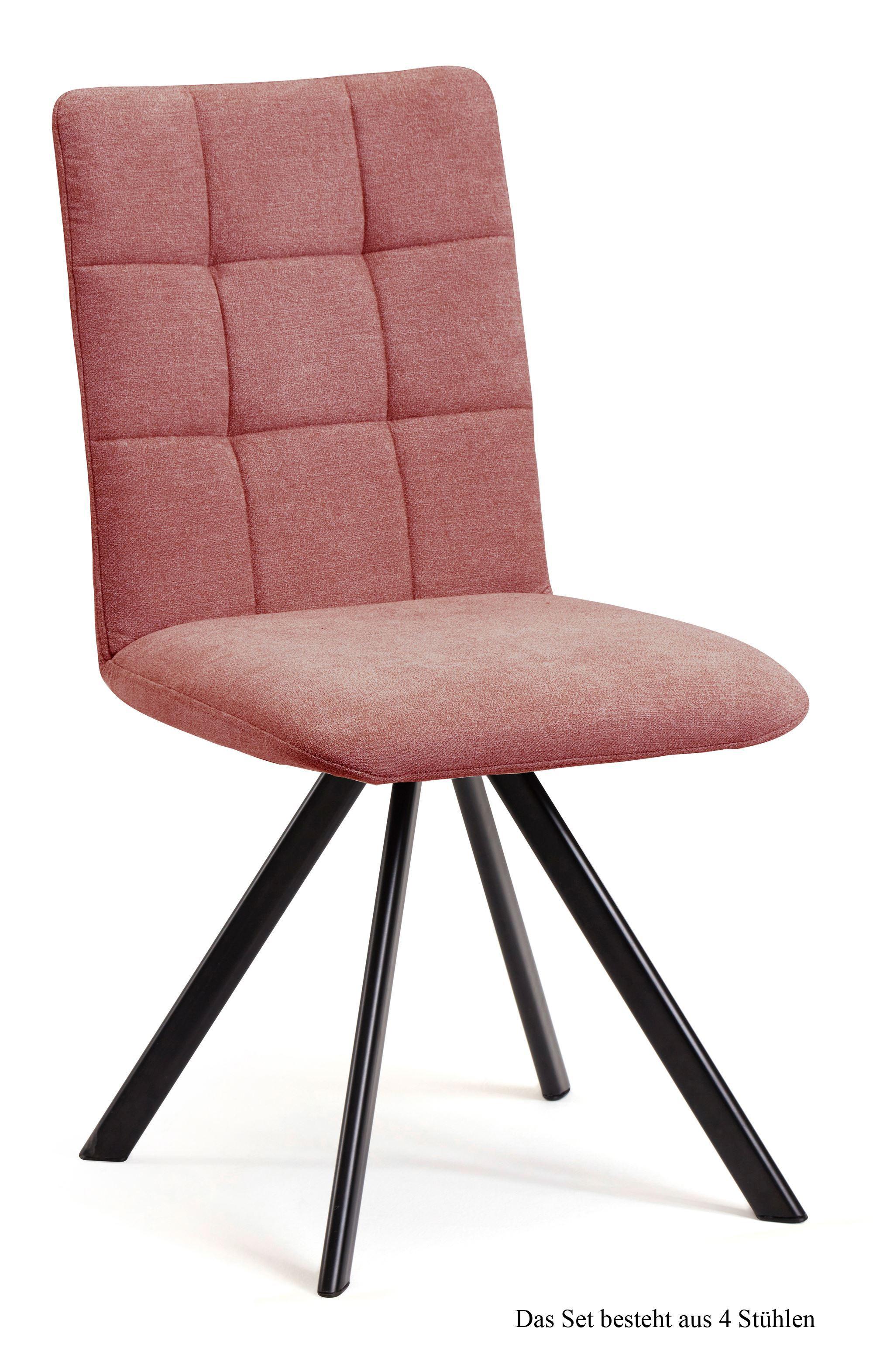 ESSZIMMERSTUHL (4er-Set) Dayla 47x91x60 Schwarz/Rosewood - Dunkelrosa/Schwarz, Kunststoff (60/91/47cm) - 58aufmkessel