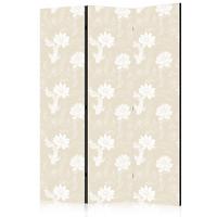 PARAVENT Beidseitig Bedruckter 3-tlg 135x172 cm Kois und Blumen Boho - Beige, Holz/Textil (135/172/3cm) - Muralo
