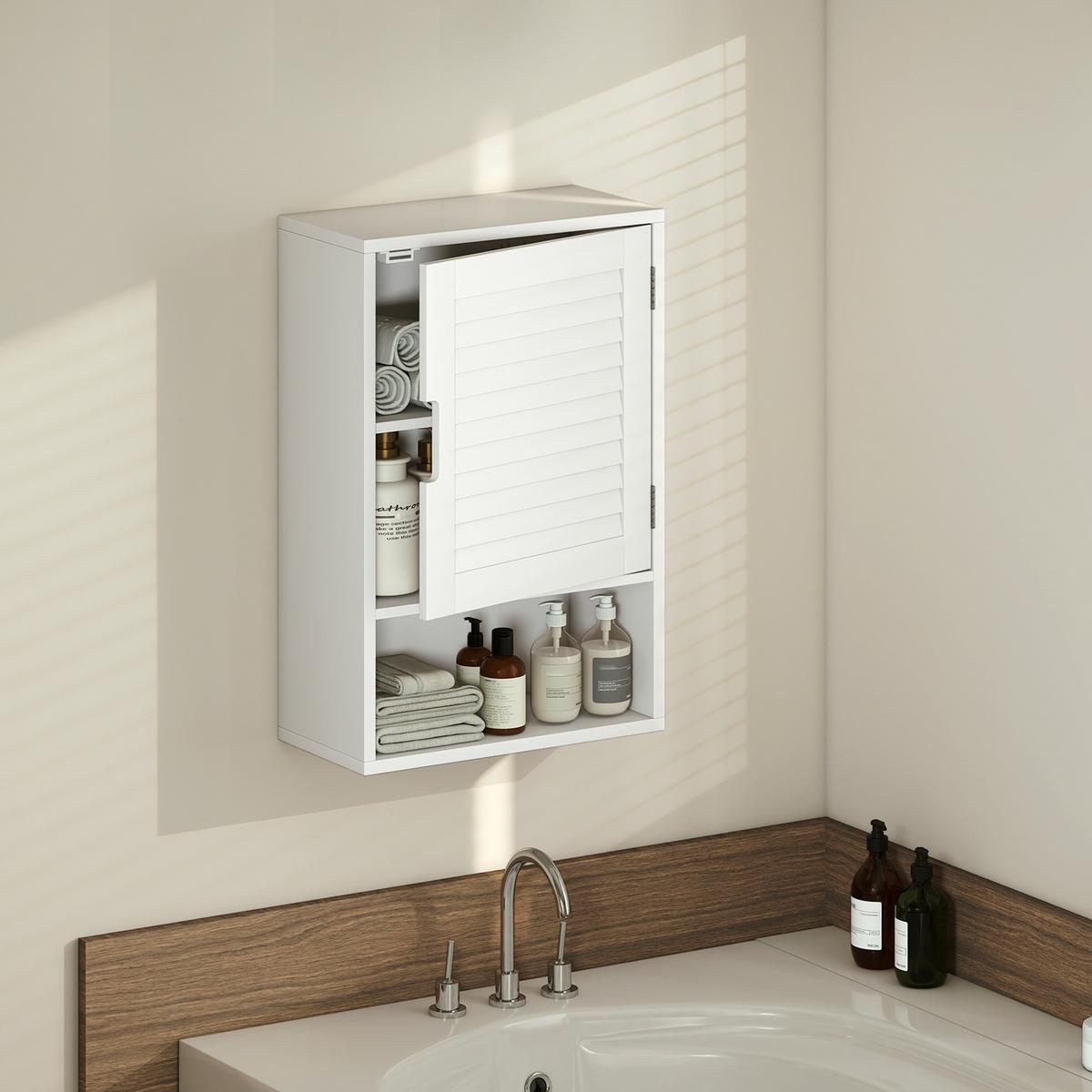 HÄNGESCHRANK MDF Weiß - Weiß, Holzwerkstoff (20/60/40cm) - HOMCOM