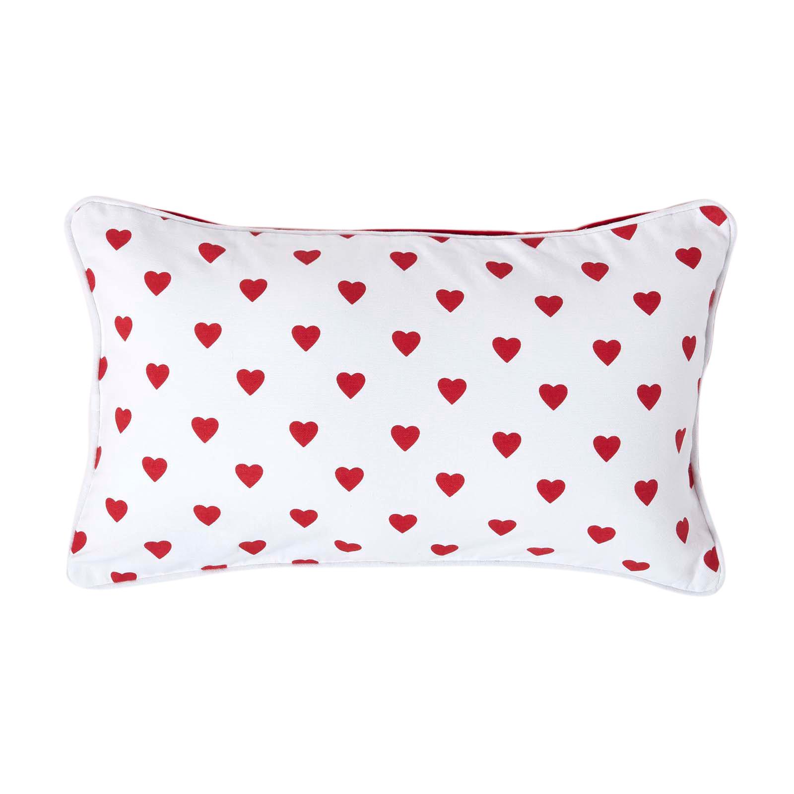 KISSENHÜLLE Herzen 30/50 cm, 100% Baumwolle - Rot, Textil (30/50cm) - Homescapes