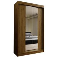 SCHWEBETÜRENSCHRANK LUCENZA 120/216/61 cm 2-türig mit Spiegel Eiche Artisan - Eiche Artisan, Holzwerkstoff (120/216/61cm) - MASSENO