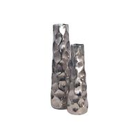 VASEN 2er-Set CASTELSARDO, Aluminium, Silber, Ø 15 x 48,5 cm - Silberfarben, Metall (48.5cm) - KADIMA DESIGN
