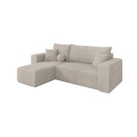 ECKSOFA mit Schlaffunktion Ottomane Links SENO-L 249x139x85 Creme Cord - Ecru/Creme, Holzwerkstoff/Kunststoff (249/139cm) - ALTDECOR