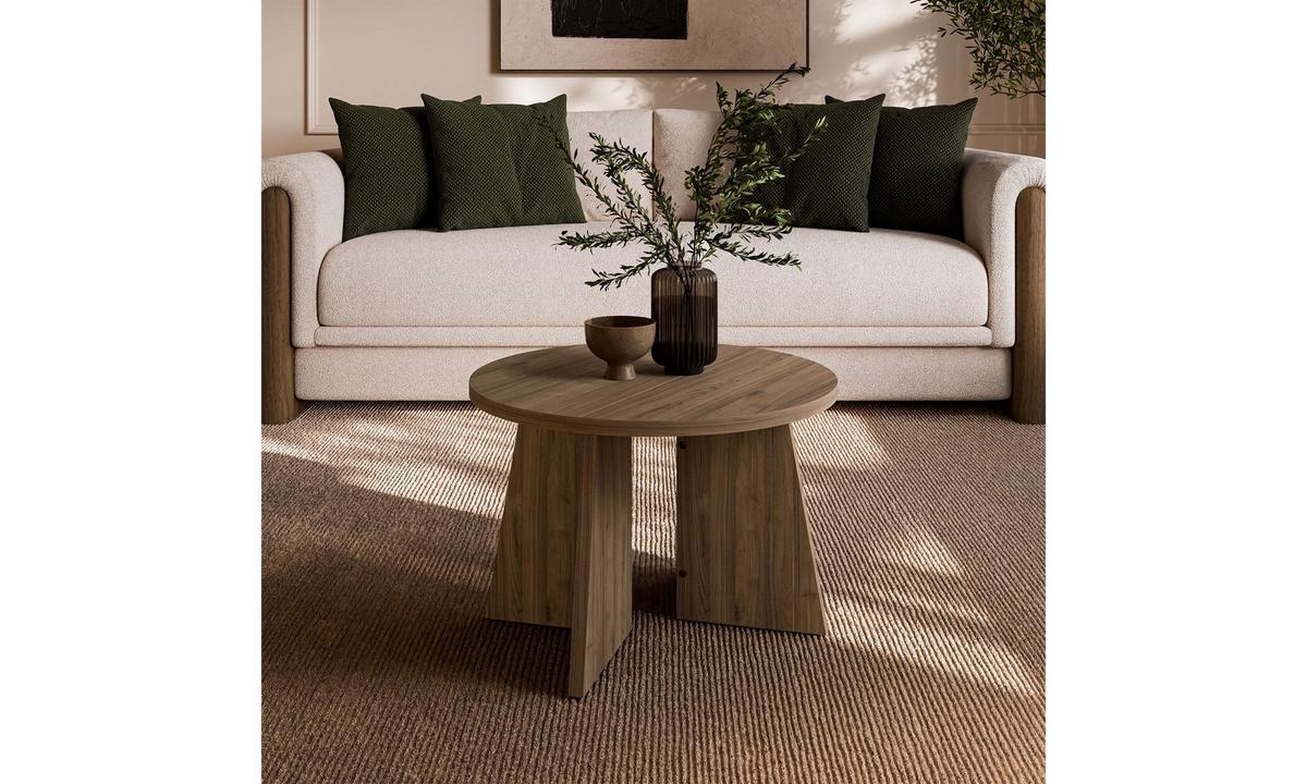 COUCHTISCH MOCHA 58/58/40 cm rund Nussbaum Royal - Nussbaumfarben, Holzwerkstoff (58/58/40cm) - Lookway