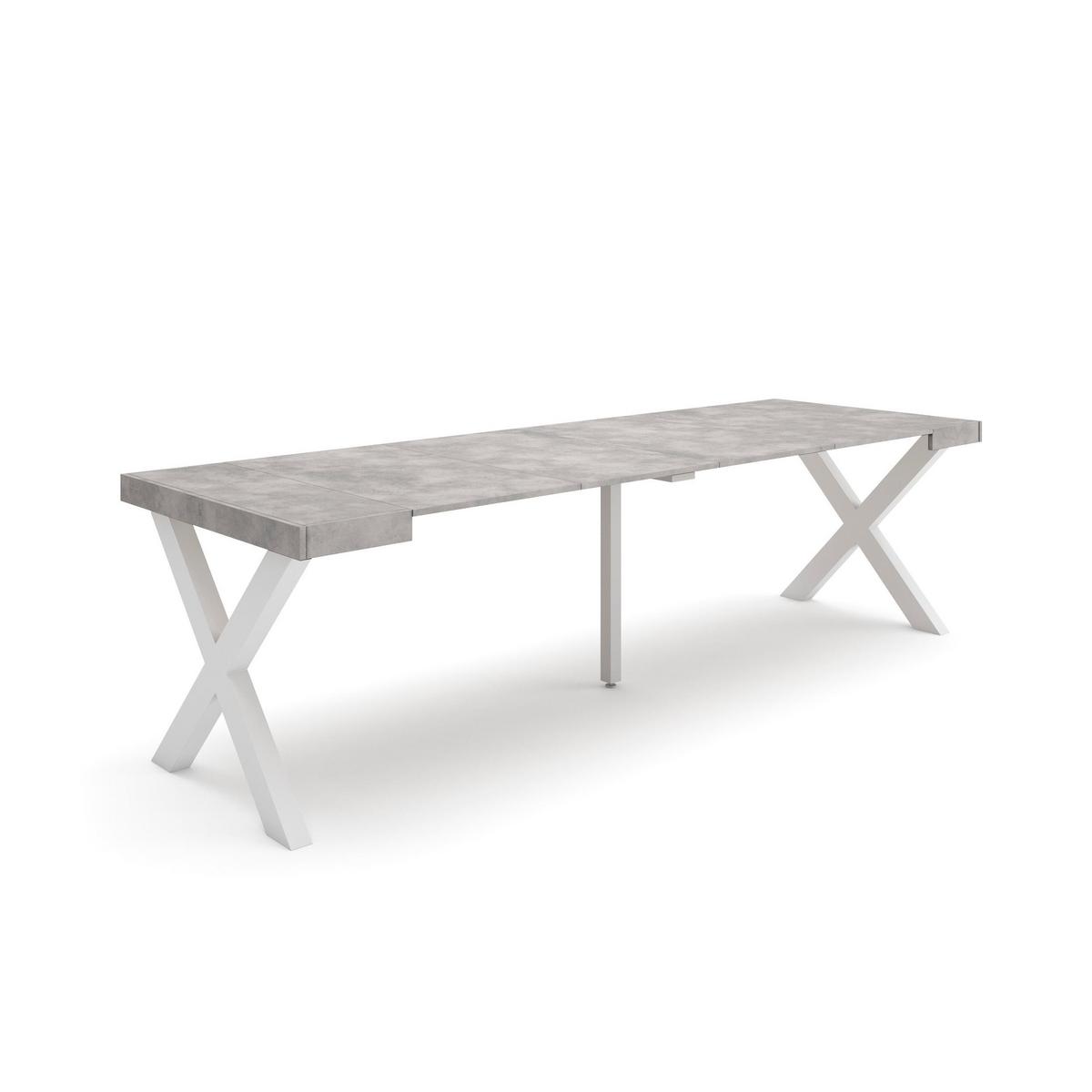 KONSOLENTISCH ausziehbar 58 bis 262cm, für 12 Gäste, zementgrau, 90/58/73cm - Grau, Holzwerkstoff (90/262/73cm) - Skraut Home
