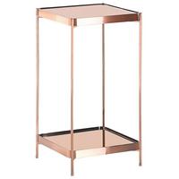 BEISTELLTISCH Glas Kupfer quadratisch 29/29 cm Alsea - Kupferfarben, Metall (29/29/60cm) - Beliani