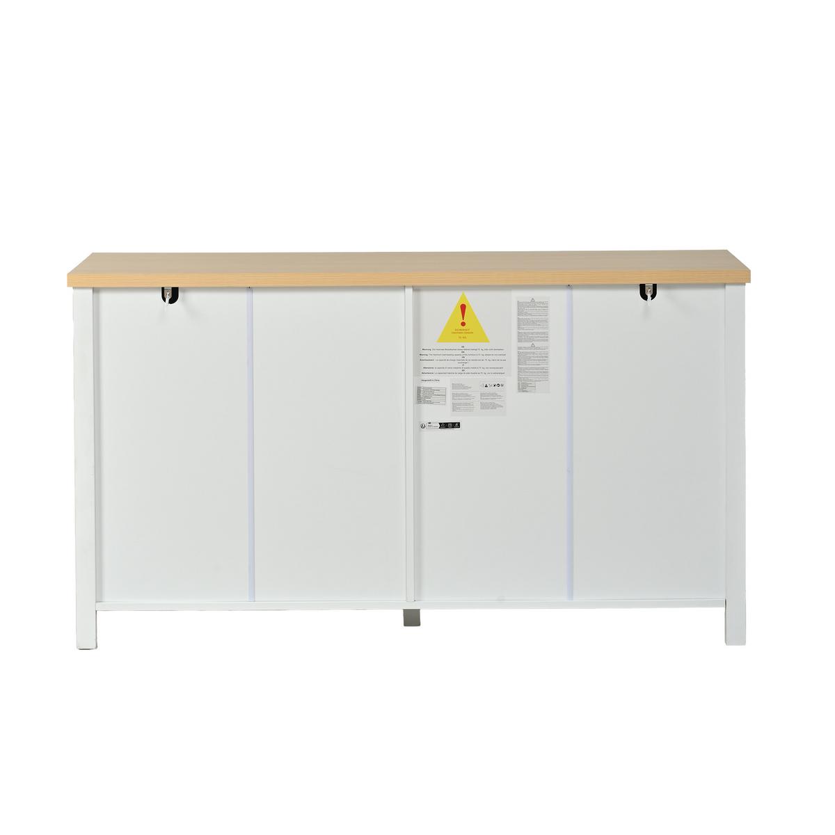 SIDEBOARD Weiß 4 Türen Multifunktional Schrank mit 2 Partitionen - Weiß, Holzwerkstoff (140/78/40cm) - Urban Meuble