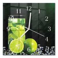 WANDUHR aus Glas 30x30 cm - Kalziumkarbonat - Grün, Glas (30/30/0.4cm) - TULUP
