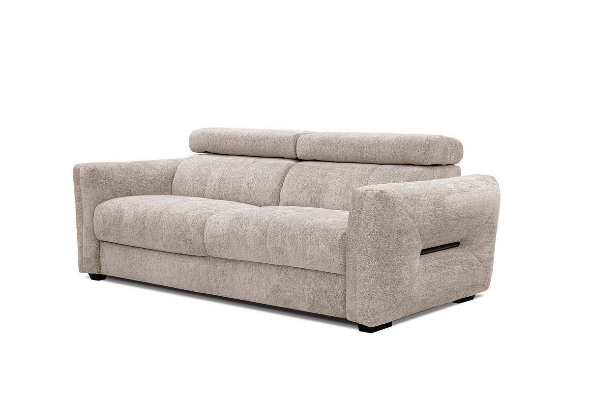 SOFA CALVERA 3-Sitzer, ecru - Ecru/Schwarz, Holzwerkstoff/Textil (204/79/106cm) - Wozimo