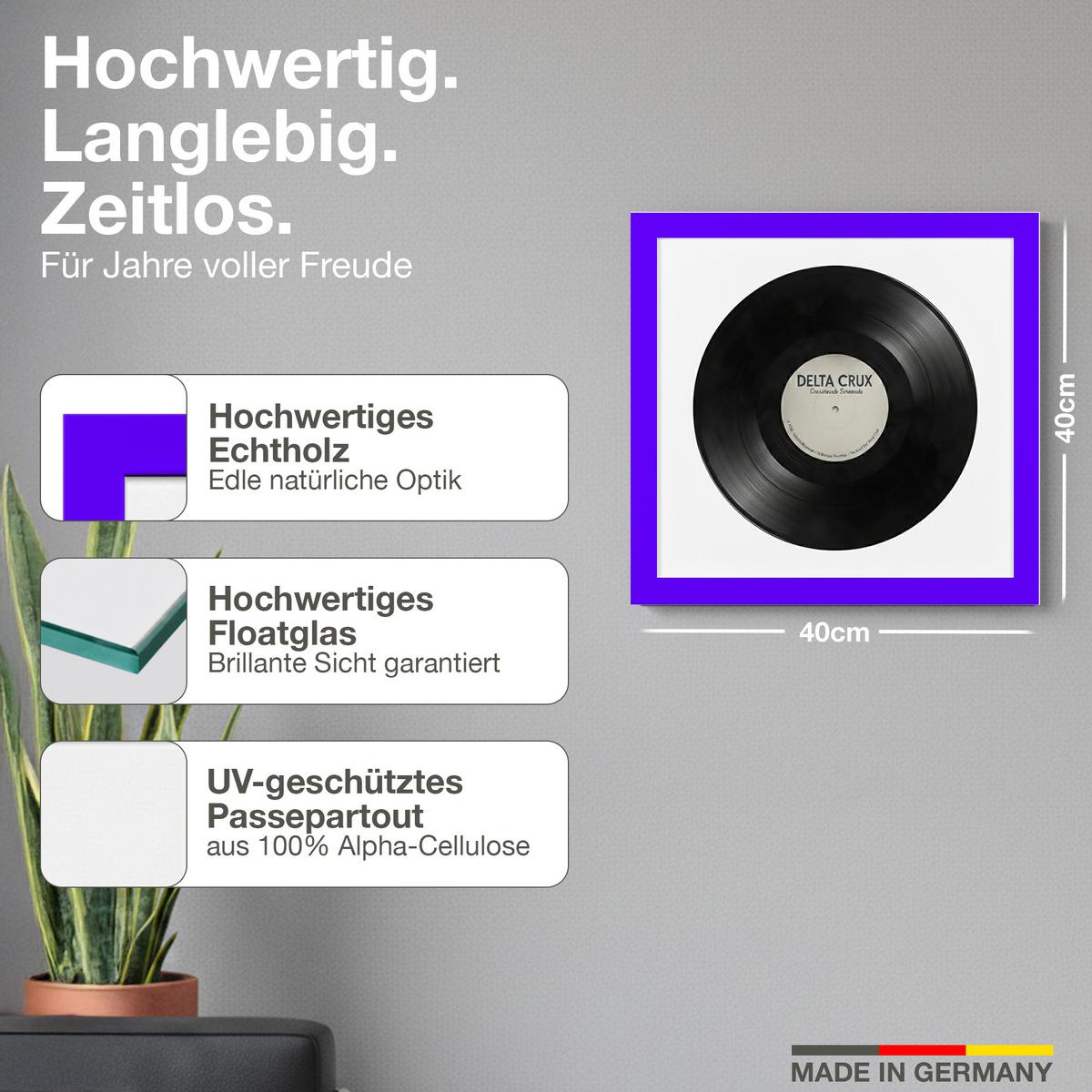 VINYL RAHMEN 40/40 für die Platte - Lila, Holz (40/40cm) - K-Möbel