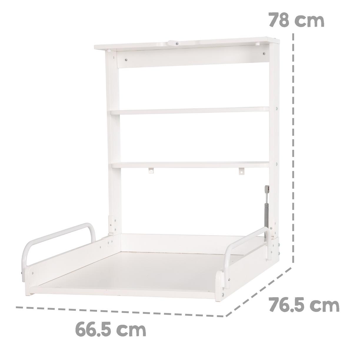 WANDWICKELREGAL Dschungelbaby - Weiß, Holzwerkstoff (66.5/78/76.5cm) - Roba