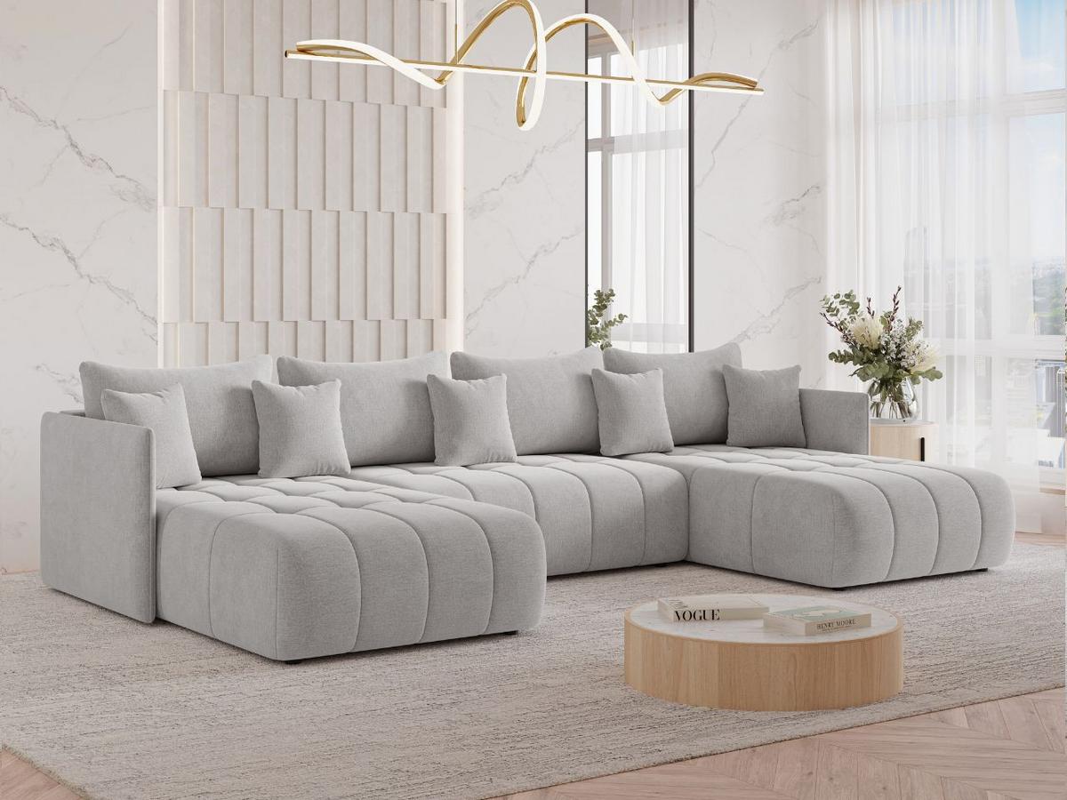 ECKSOFA Ardi U Grau - Grau, Holz/Textil (353/180cm) - Graingold