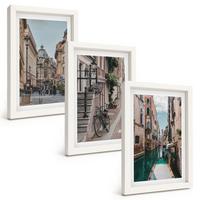 BILDER SET 3er Set - 20x30 cm Weißer Rahmen - Venedigs Wasserstraßen - Weiß, Kunststoff (20/30cm) - TULUP