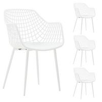 GARTENSTUHL LUCIA 4er-Set weiß/weiß - Weiß, Textil (58/85/55cm) - IDIMEX