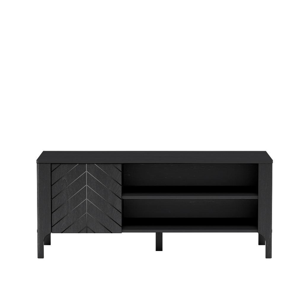 LOWBOARD ALICANTE 135/57/40,5 cm, Schwarz - Schwarz, Holzwerkstoff (135/57/40.5cm) - MASSENO
